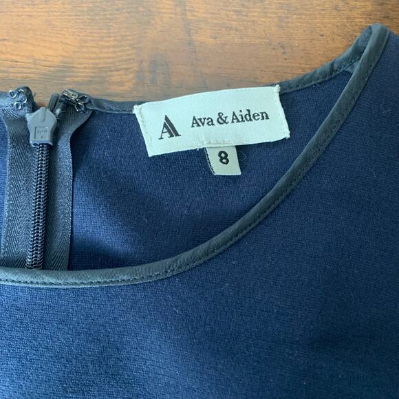 Ava & Aiden Navy Blue Sleeveless Sheath Dress Size 8 - Picture 5 of 9